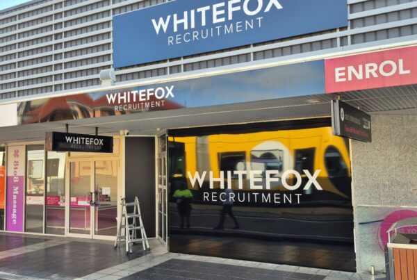 Completed exterior signage for WhiteFox Recruitment Southport - A revitalised business signage transformation